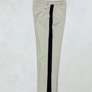 Women's Beige Pants with Black Stripe